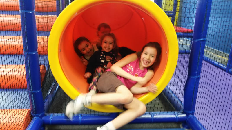 Friends having fun at The Play Box together.