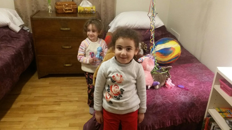 Shana and Yara checking out their new bedroom!