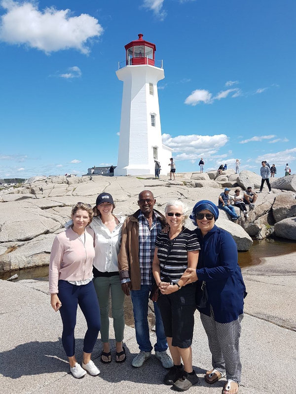 OHRA members with a newcomer at Peggy's Cove